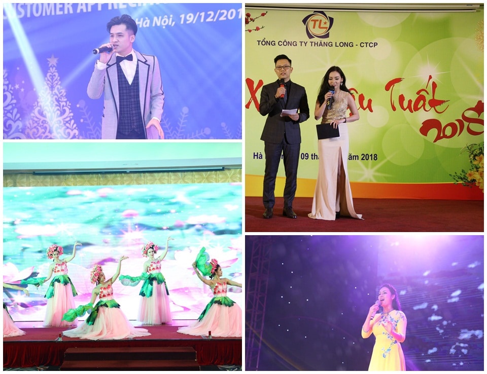 Ca sĩ, nhóm múa sen, mc tại sự kiện lễ tổng kết cuối năm của các công ty