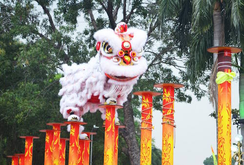 Đội múa lân chuyên nghiệp biểu diễn ở tổ chức sự kiện tại Vĩnh Phúc